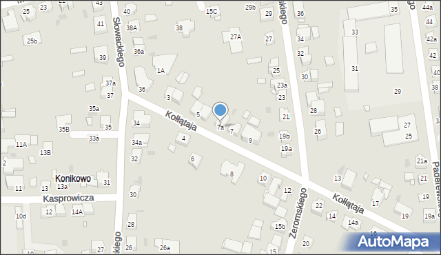 Gniezno, Kołłątaja Hugo, 7a, mapa Gniezna