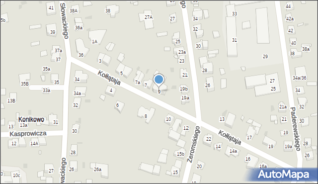 Gniezno, Kołłątaja Hugo, 9, mapa Gniezna