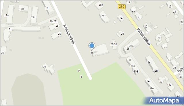 Gniezno, Konopnickiej Marii, 6a, mapa Gniezna