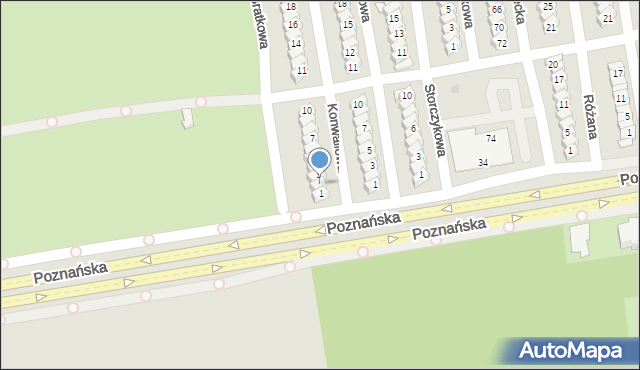 Gniezno, Konwaliowa, 2, mapa Gniezna