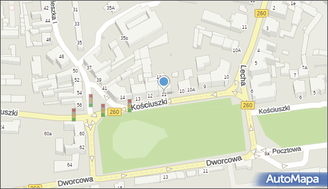 Gniezno, Kościuszki Tadeusza, gen., 11, mapa Gniezna