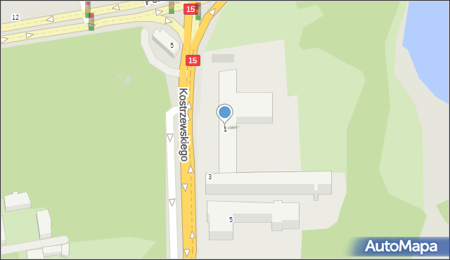 Gniezno, Kostrzewskiego Józefa, prof., 1, mapa Gniezna