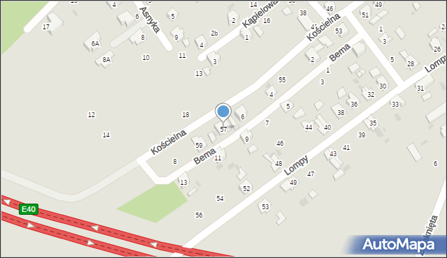 Gogolin, Kościelna, 57, mapa Gogolin