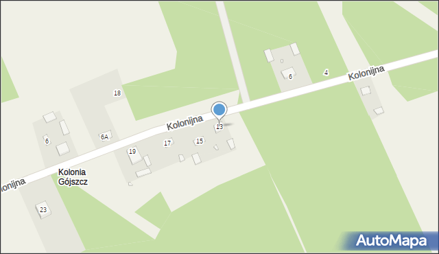 Gójszcz, Kolonijna, 13, mapa Gójszcz