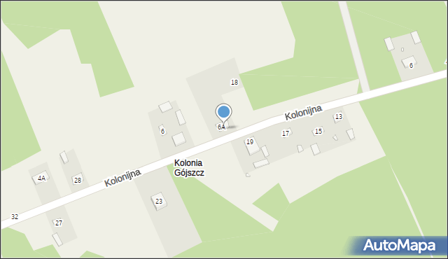 Gójszcz, Kolonijna, 20, mapa Gójszcz