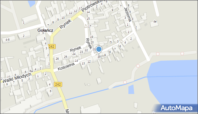 Gołańcz, Kościelna, 10, mapa Gołańcz