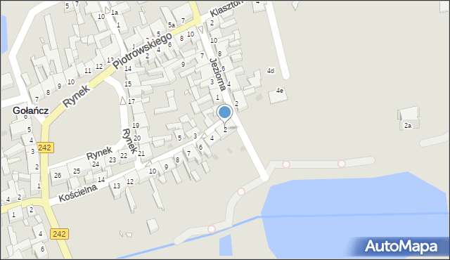 Gołańcz, Kościelna, 2, mapa Gołańcz