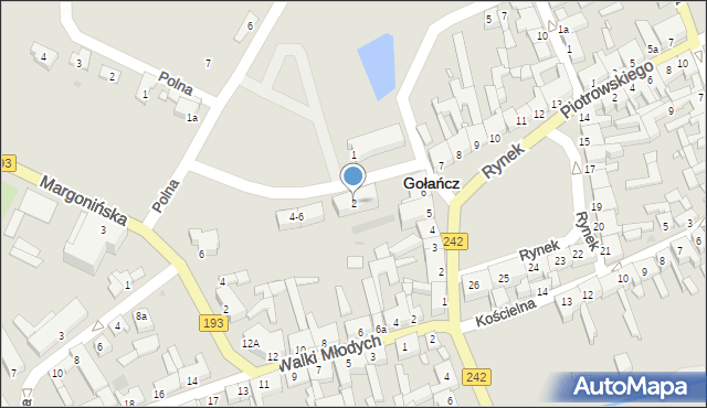 Gołańcz, Kowalika Piotra, dr., 2, mapa Gołańcz