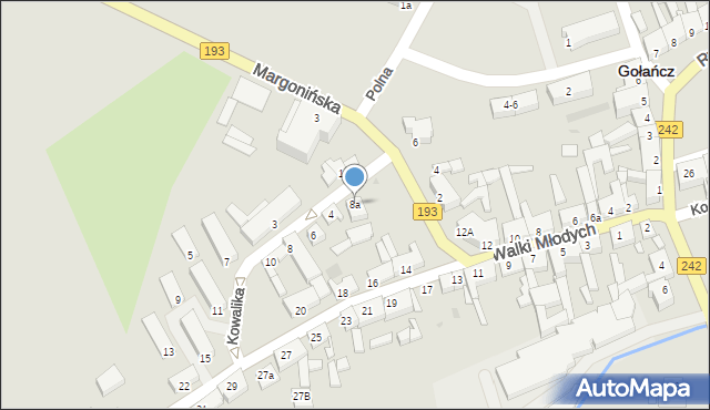 Gołańcz, Kowalika Piotra, dr., 8a, mapa Gołańcz