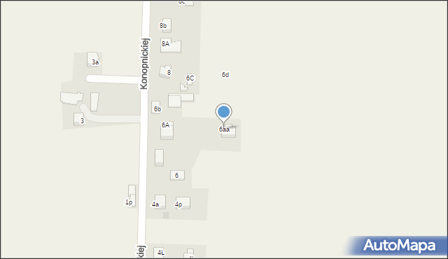 Golasowice, Konopnickiej Marii, 6aa, mapa Golasowice