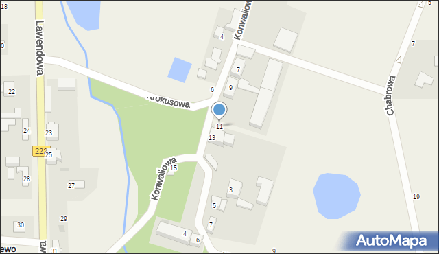 Gołębiewo Wielkie, Konwaliowa, 11, mapa Gołębiewo Wielkie