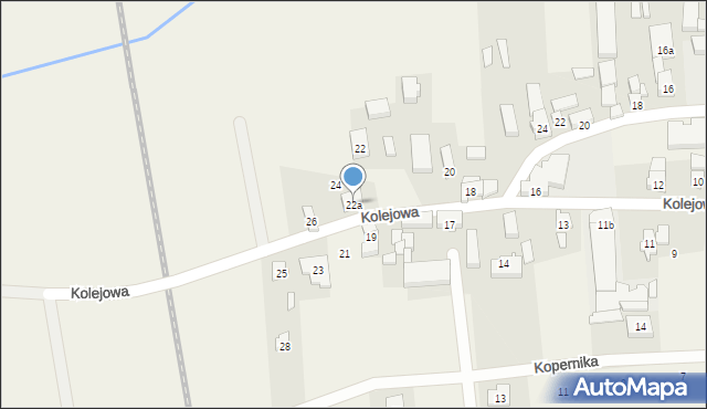 Golędzinów, Kolejowa, 22a, mapa Golędzinów