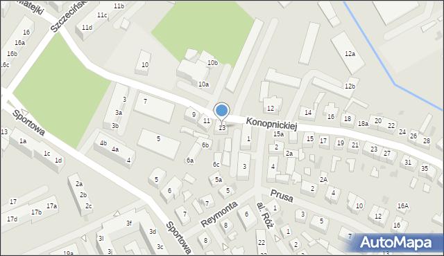 Goleniów, Konopnickiej Marii, 13, mapa Goleniów