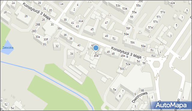 Goleniów, Konstytucji 3 Maja, 40a, mapa Goleniów