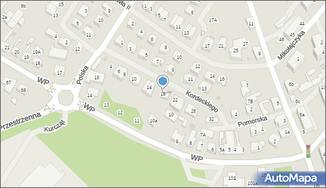 Goleniów, Kordeckiego Augustyna, ks., 18, mapa Goleniów