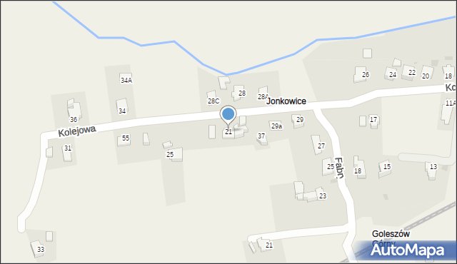 Goleszów, Kolejowa, 21, mapa Goleszów