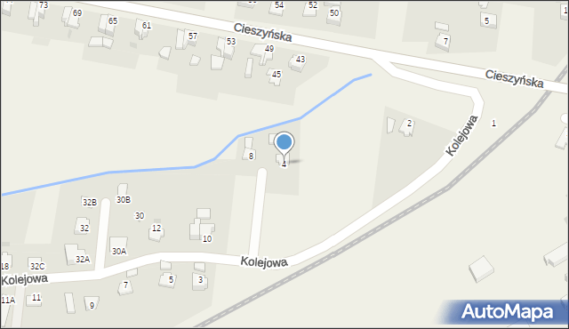 Goleszów, Kolejowa, 4, mapa Goleszów