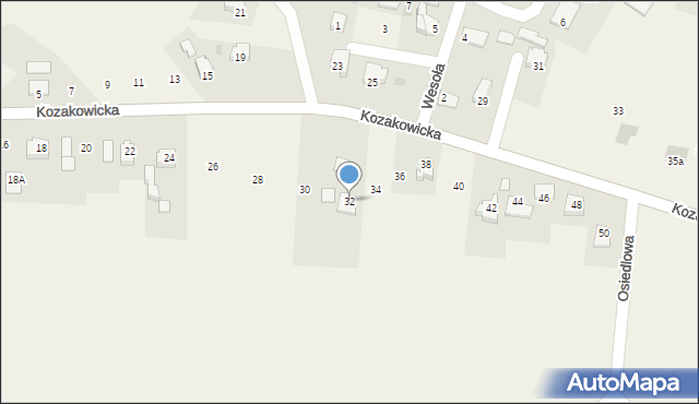Goleszów, Kozakowicka, 32, mapa Goleszów