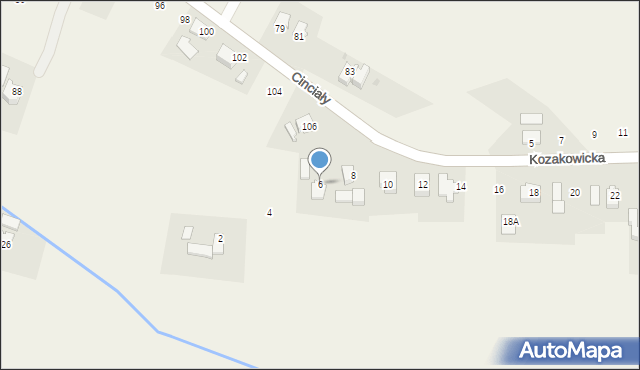 Goleszów, Kozakowicka, 6, mapa Goleszów