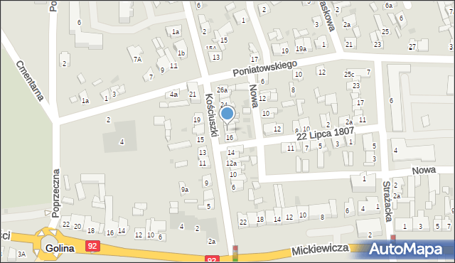 Golina, Kościuszki Tadeusza, gen., 18, mapa Golina