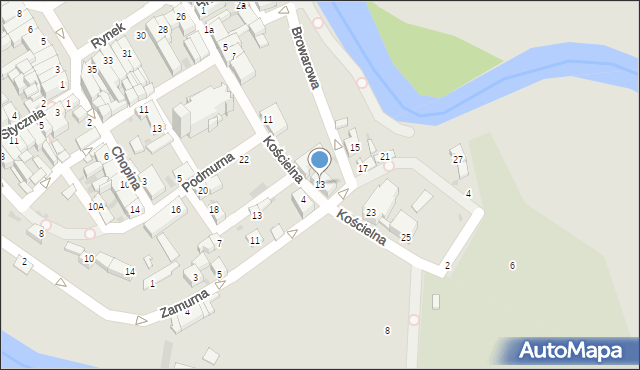 Golub-Dobrzyń, Kościelna, 13, mapa Golub-Dobrzyń