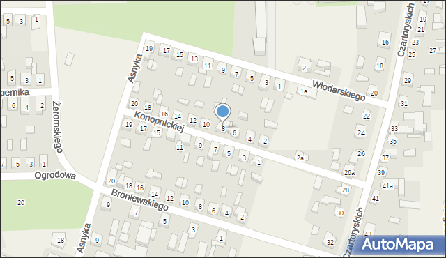 Gołuchów, Konopnickiej Marii, 8, mapa Gołuchów