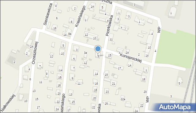 Gomunice, Konopnickiej Marii, 3, mapa Gomunice