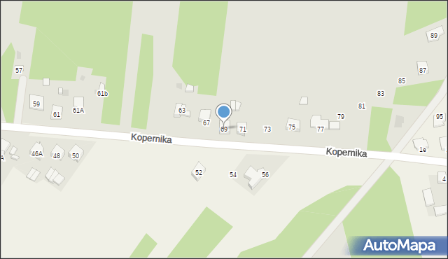 Gomunice, Kopernika Mikołaja, 69, mapa Gomunice