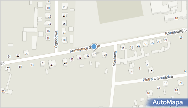 Goniądz, Konstytucji 3 Maja, 37, mapa Goniądz