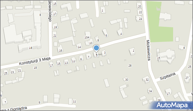 Goniądz, Konstytucji 3 Maja, 5, mapa Goniądz