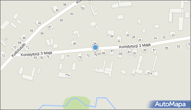 Goniądz, Konstytucji 3 Maja, 71, mapa Goniądz