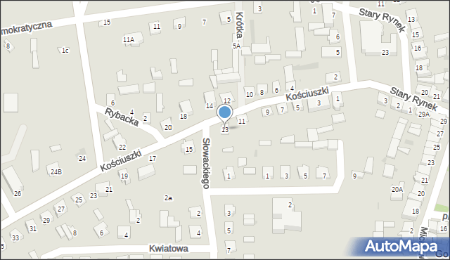 Goniądz, Kościuszki Tadeusza, gen., 13, mapa Goniądz