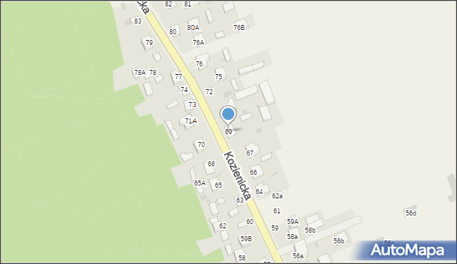 Góra Puławska, Kozienicka, 69, mapa Góra Puławska