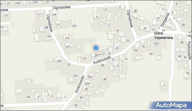 Góra Siewierska, Kościuszki Tadeusza, gen., 25, mapa Góra Siewierska