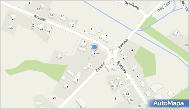 Górki Wielkie, Kossak Zofii, 1, mapa Górki Wielkie