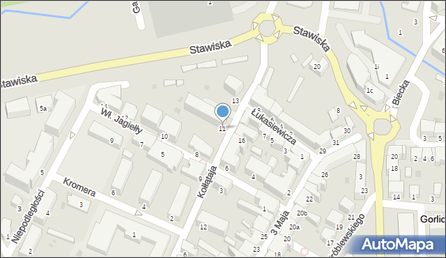 Gorlice, Kołłątaja Hugo, 11, mapa Gorlic