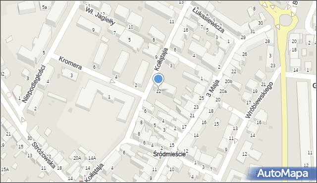 Gorlice, Kołłątaja Hugo, 12, mapa Gorlic