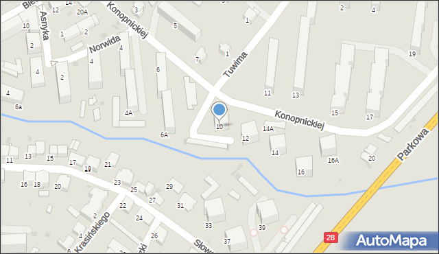 Gorlice, Konopnickiej Marii, 10, mapa Gorlic