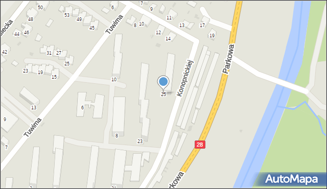 Gorlice, Konopnickiej Marii, 25, mapa Gorlic