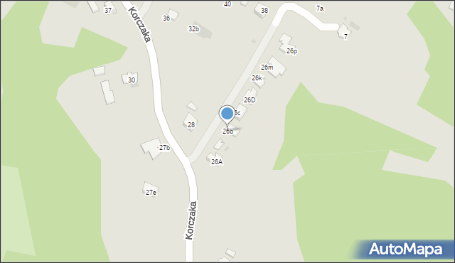 Gorlice, Korczaka Janusza, 26b, mapa Gorlic
