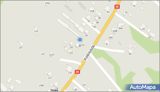 Gorlice, Kościuszki Tadeusza, gen., 96, mapa Gorlic