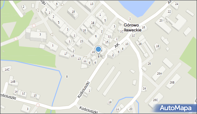 Górowo Iławeckie, Kościuszki Tadeusza, gen., 6, mapa Górowo Iławeckie