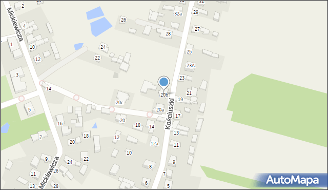 Gorzędów, Kościuszki Tadeusza, gen., 20b, mapa Gorzędów