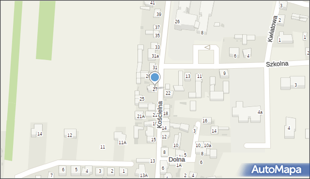 Gorzkowice, Kościelna, 27, mapa Gorzkowice