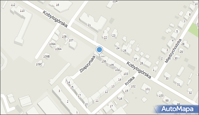Gorzów Wielkopolski, Kobylogórska, 106A, mapa Gorzów Wielkopolski