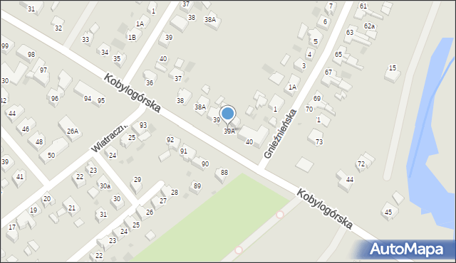 Gorzów Wielkopolski, Kobylogórska, 39A, mapa Gorzów Wielkopolski