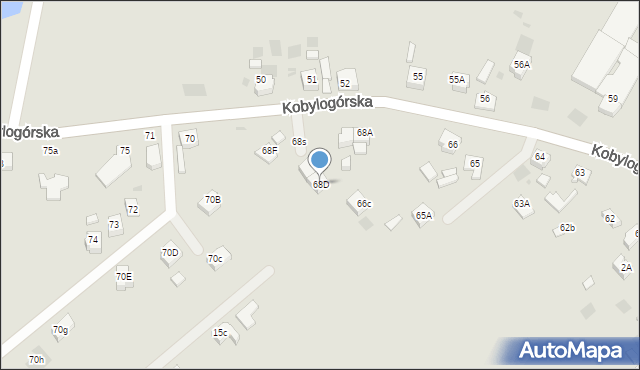 Gorzów Wielkopolski, Kobylogórska, 68D, mapa Gorzów Wielkopolski