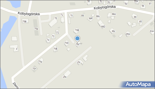 Gorzów Wielkopolski, Kobylogórska, 70c, mapa Gorzów Wielkopolski