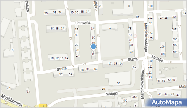 Gorzów Wielkopolski, Kołłątaja Hugo, 1F, mapa Gorzów Wielkopolski