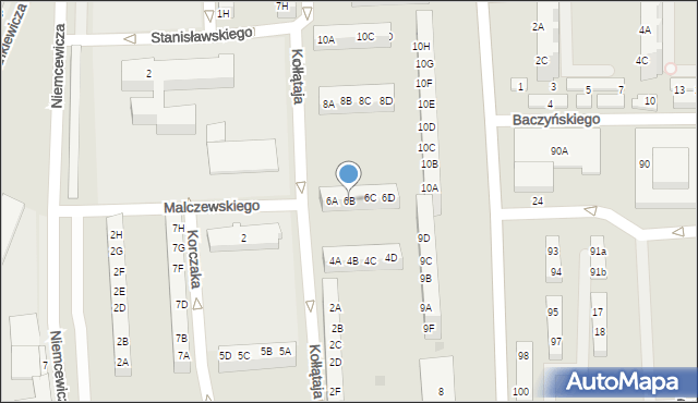 Gorzów Wielkopolski, Kołłątaja Hugo, 6B, mapa Gorzów Wielkopolski